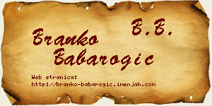 Branko Babarogić vizit kartica